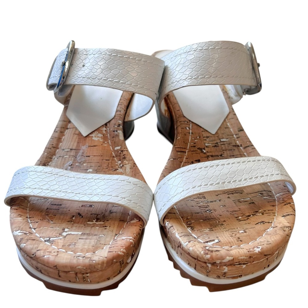 Donald Pliner Skyler White Cork Wedge Sandals - Picture 8 of 8
